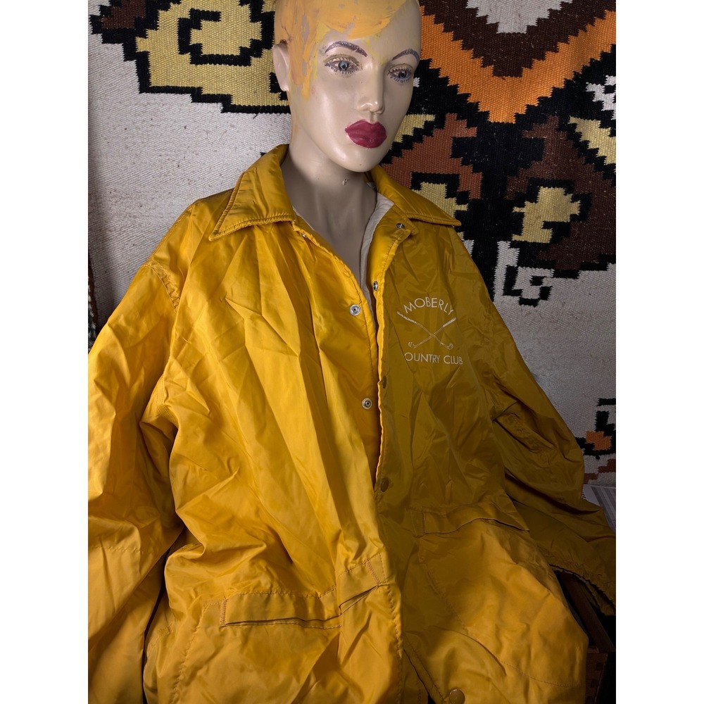 Pla-Jac Windbreaker Mens L Yellow Good Moberly Country Club Golf Coaches Jacket